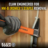 Klein Tools - HAMMER 18OZ FG S/CLAW STAPLE REMOVER | A-H807-18